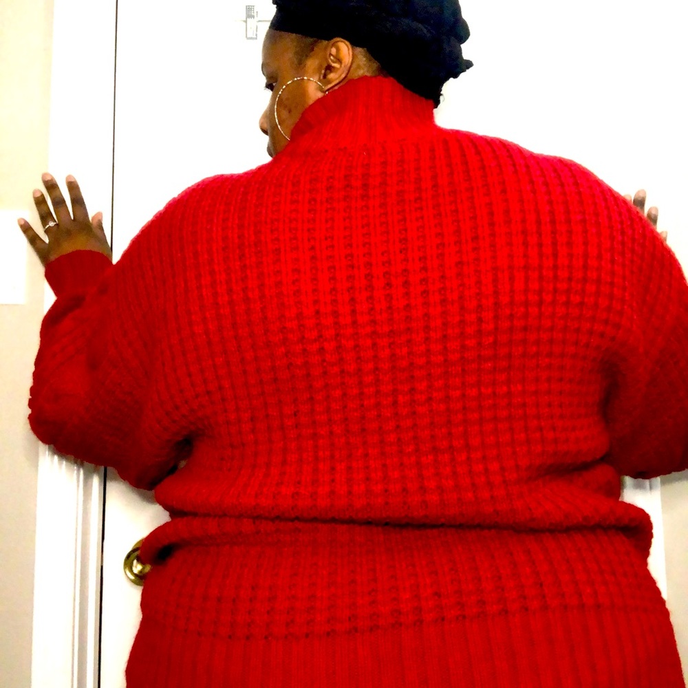 Women's Plus Size Mock Turtleneck Pullover Sweater